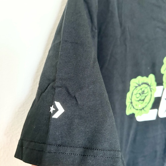 Converse 2000s Black T-Shirt With Embroidered Design 100% Cotton NWT Sz. Medium - Picture 7 of 9